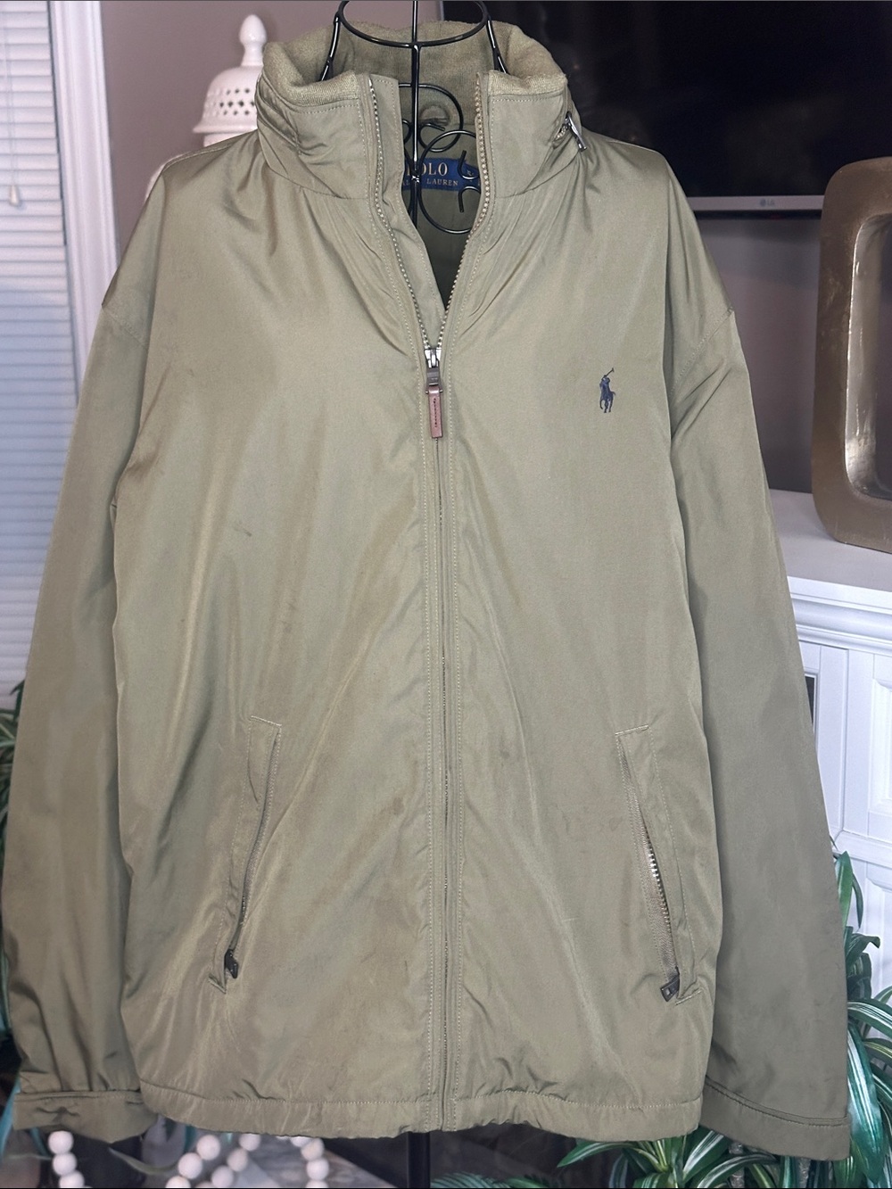 Polo by Ralph Lauren Men's Olive Green Zip Jacket